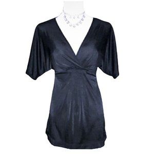 NWT! BCBG MAX AZRIA Dressy Pleated V-Neck Top, M